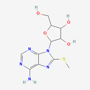 molecular formula C11H15N5O4S B3050935 8-(Methylsulfanyl)-9-pentofuranosyl-9h-purin-6-amine CAS No. 29836-01-9