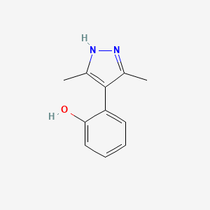 molecular formula C11H12N2O B3050956 2-(3,5-dimethyl-1H-pyrazol-4-yl)phenol CAS No. 300573-47-1