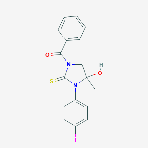molecular formula C17H15IN2O2S B305099 1-Benzoyl-4-hydroxy-3-(4-iodophenyl)-4-methylimidazolidine-2-thione 