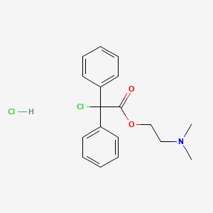 molecular formula C18H21Cl2NO2 B3051007 Benzeneacetic acid, alpha-chloro-alpha-phenyl-, 2-(dimethylamino)ethyl ester, hydrochloride CAS No. 3042-75-9