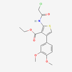 molecular formula C17H18ClNO5S B3051017 Ethyl 2-(2-chloroacetamido)-4-(3,4-dimethoxyphenyl)thiophene-3-carboxylate CAS No. 304863-82-9