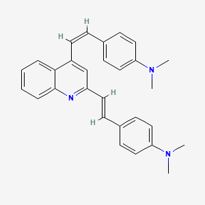 molecular formula C29H29N3 B3051026 4,4'-((1Z,1'E)-quinoline-2,4-diylbis(ethene-2,1-diyl))bis(N,N-dimethylaniline) CAS No. 30506-92-4
