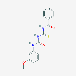 molecular formula C16H15N3O3S B305103 N-benzoyl-N'-(3-methoxyphenyl)dicarbonimidothioic diamide 
