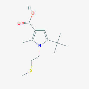 molecular formula C13H21NO2S B3051047 5-(tert-butyl)-2-methyl-1-[2-(methylthio)ethyl]-1H-pyrrole-3-carboxylic acid CAS No. 306936-21-0