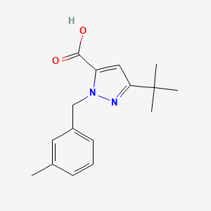 molecular formula C16H20N2O2 B3051048 3-tert-Butyl-1-(3-methylbenzyl)-1H-pyrazole-5-carboxylic acid CAS No. 306937-00-8