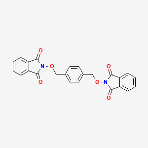 molecular formula C24H16N2O6 B3051068 2-[[4-[(1,3-Dioxoisoindol-2-yl)oxymethyl]phenyl]methoxy]isoindole-1,3-dione CAS No. 30777-94-7
