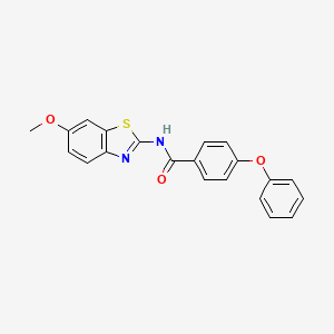 molecular formula C21H16N2O3S B3051073 Benzamide, N-(6-methoxy-2-benzothiazolyl)-4-phenoxy- CAS No. 308292-76-4