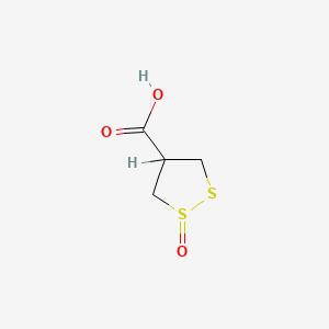 molecular formula C4H6O3S2 B3051075 1,2-Dithiolane-4-carboxylic acid, 1-oxide CAS No. 3083-96-3