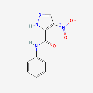 molecular formula C10H8N4O3 B3051097 4-nitro-N-phenyl-1H-pyrazole-3-carboxamide CAS No. 309740-93-0