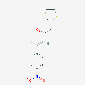 molecular formula C13H11NO3S2 B305110 1-(1,3-Dithiolan-2-ylidene)-4-{4-nitrophenyl}-3-buten-2-one 