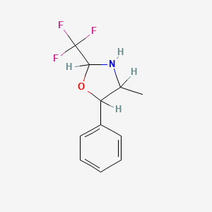 molecular formula C11H12F3NO B3051121 4-Methyl-5-phenyl-2-(trifluoromethyl)-1,3-oxazolidine CAS No. 31185-58-7