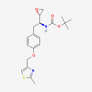 molecular formula C20H26N2O4S B3051144 Tert-butyl [(1S)-2-[4-[(2-methyl-thiazol-4-YL)methoxy]phenyl]-1-(2S)-oxiranylethyl]-carbamate CAS No. 313680-92-1