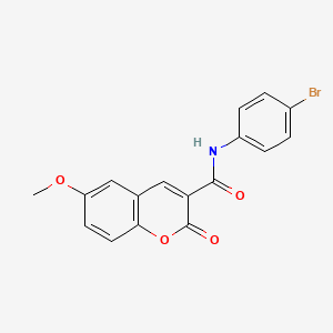 molecular formula C17H12BrNO4 B3051151 N-(4-溴苯基)-6-甲氧基-2-氧代-2H-色烯-3-甲酰胺 CAS No. 314272-99-6