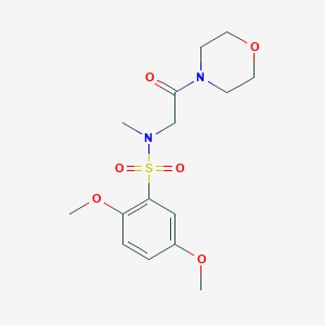 molecular formula C15H22N2O6S B305116 2,5-dimethoxy-N-methyl-N-[2-(4-morpholinyl)-2-oxoethyl]benzenesulfonamide 