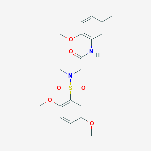 molecular formula C19H24N2O6S B305117 2-[[(2,5-dimethoxyphenyl)sulfonyl](methyl)amino]-N-(2-methoxy-5-methylphenyl)acetamide 