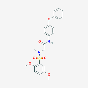 molecular formula C23H24N2O6S B305118 2-[[(2,5-dimethoxyphenyl)sulfonyl](methyl)amino]-N-(4-phenoxyphenyl)acetamide 