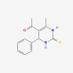 molecular formula C13H14N2OS B3051188 1-(6-Methyl-4-phenyl-2-thioxo-1,2,3,4-tetrahydropyrimidin-5-yl)ethanone CAS No. 31864-21-8