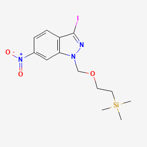 molecular formula C13H18IN3O3Si B3051197 1H-Indazole, 3-iodo-6-nitro-1-[[2-(trimethylsilyl)ethoxy]methyl]- CAS No. 319472-83-8