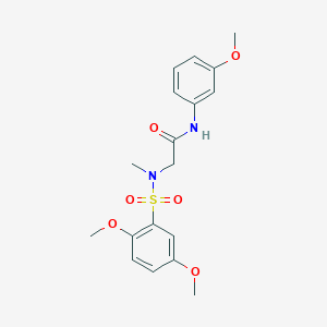 molecular formula C18H22N2O6S B305120 2-[[(2,5-dimethoxyphenyl)sulfonyl](methyl)amino]-N-(3-methoxyphenyl)acetamide 