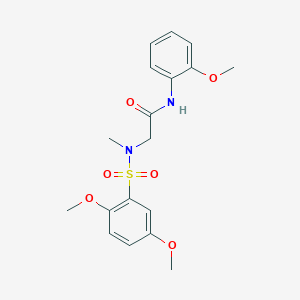 molecular formula C18H22N2O6S B305121 2-[[(2,5-dimethoxyphenyl)sulfonyl](methyl)amino]-N-(2-methoxyphenyl)acetamide 