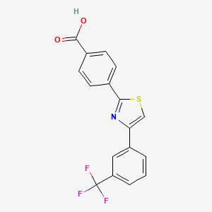 molecular formula C17H14F3NO2S B3051221 4-{4-[3-(Trifluoromethyl)phenyl]-1,3-thiazol-2-yl}benzenecarboxylic acid CAS No. 321430-15-3