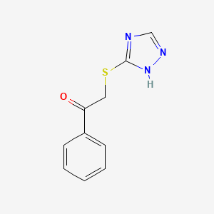 molecular formula C10H9N3OS B3051229 1-phenyl-2-(1H-1,2,4-triazol-5-ylsulfanyl)ethanone CAS No. 32189-00-7