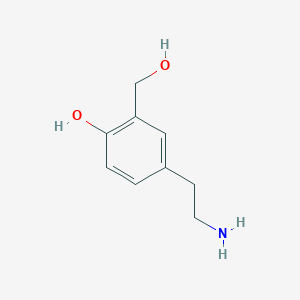 molecular formula C9H13NO2 B3051277 4-(2-Aminoethyl)-2-(hydroxymethyl)phenol CAS No. 32551-66-9
