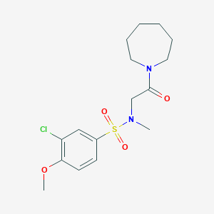 molecular formula C16H23ClN2O4S B305128 N-[2-(azepan-1-yl)-2-oxoethyl]-3-chloro-4-methoxy-N-methylbenzenesulfonamide 