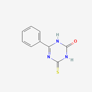 molecular formula C9H7N3OS B3051285 6-phenyl-4-sulfanylidene-1H-1,3,5-triazin-2-one CAS No. 32622-40-5