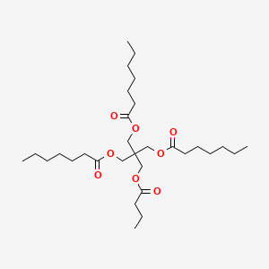 molecular formula C30H54O8 B3051298 2-((1-Oxobutoxy)methyl)-2-(((1-oxoheptyl)oxy)methyl)propane-1,3-diyl bisheptanoate CAS No. 32753-14-3