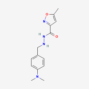 molecular formula C14H18N4O2 B3051306 3-ISOXAZOLECARBOXYLIC ACID, 5-METHYL-, 2-(p-(DIMETHYLAMINO)BENZYL)HYDRAZIDE CAS No. 328-33-6