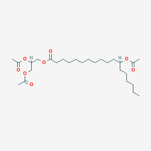 molecular formula C27H48O8 B3051330 12-(ACETOXY)STEARICACID,2,3-BIS(ACETOXY)PROPYLESTER CAS No. 330198-91-9