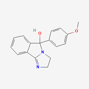 molecular formula C17H16N2O2 B3051352 3H-咪唑并(2,1-a)异吲哚-5-醇，2,5-二氢-5-(4-甲氧基苯基)- CAS No. 33156-84-2