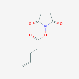 molecular formula C9H11NO4 B3051355 2,5-Pyrrolidinedione, 1-[(1-oxo-4-pentenyl)oxy]- CAS No. 331754-32-6