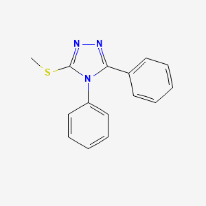 molecular formula C15H13N3S B3051360 4H-1,2,4-三唑，3-(甲硫基)-4,5-二苯基- CAS No. 33199-66-5