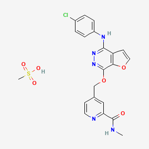 molecular formula C21H20ClN5O6S B3051362 Telatinib mesylate CAS No. 332013-24-8