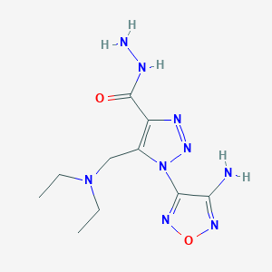 molecular formula C10H17N9O2 B3051365 1-(4-amino-1,2,5-oxadiazol-3-yl)-5-[(diethylamino)methyl]-1H-1,2,3-triazole-4-carbohydrazide CAS No. 332391-07-8