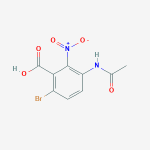 molecular formula C9H7BrN2O5 B3051370 3-Acetylamino-6-bromo-2-nitro-benzoic acid CAS No. 333458-71-2