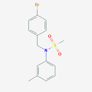molecular formula C15H16BrNO2S B305139 N-(4-bromobenzyl)-N-(3-methylphenyl)methanesulfonamide 