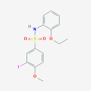 molecular formula C15H16INO4S B305140 N-(2-ethoxyphenyl)-3-iodo-4-methoxybenzenesulfonamide 