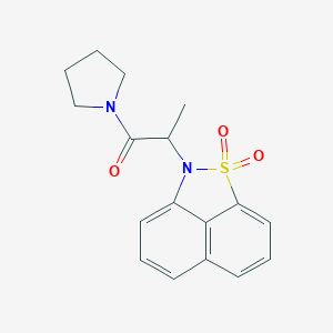 molecular formula C17H18N2O3S B305144 2-[1-methyl-2-oxo-2-(1-pyrrolidinyl)ethyl]-2H-naphtho[1,8-cd]isothiazole 1,1-dioxide 