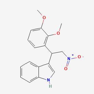 molecular formula C18H18N2O4 B3051440 3-[1-(2,3-dimethoxyphenyl)-2-nitroethyl]-1H-indole CAS No. 33723-32-9