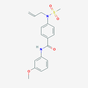 molecular formula C18H20N2O4S B305145 4-[allyl(methylsulfonyl)amino]-N-(3-methoxyphenyl)benzamide 