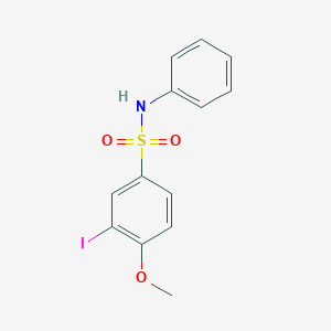 molecular formula C13H12INO3S B305149 3-iodo-4-methoxy-N-phenylbenzenesulfonamide 
