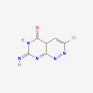 molecular formula C6H4ClN5O B3051497 3-chloro-7-imino-4aH-pyrimido[4,5-c]pyridazin-5-one CAS No. 34122-03-7