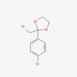 molecular formula C10H10Br2O2 B3051501 2-(Bromomethyl)-2-(4-bromophenyl)-1,3-dioxolane CAS No. 3418-22-2