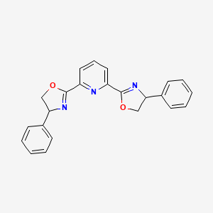 molecular formula C23H19N3O2 B3051504 4-Phenyl-2-[6-(4-phenyl-4,5-dihydro-1,3-oxazol-2-yl)pyridin-2-yl]-4,5-dihydro-1,3-oxazole CAS No. 342043-03-2