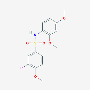 molecular formula C15H16INO5S B305151 N-(2,4-dimethoxyphenyl)-3-iodo-4-methoxybenzenesulfonamide 