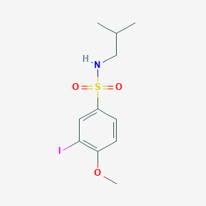 molecular formula C11H16INO3S B305152 3-iodo-N-isobutyl-4-methoxybenzenesulfonamide 