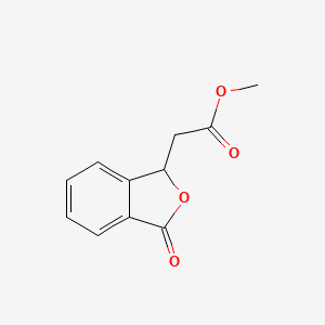 molecular formula C11H10O4 B3051545 Methyl (3-oxo-1,3-dihydro-2-benzofuran-1-yl)acetate CAS No. 3453-60-9